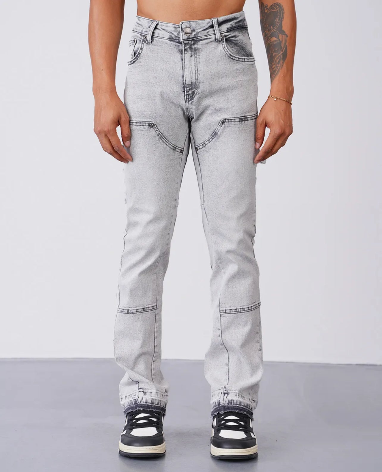 Jeans Flare gris clair