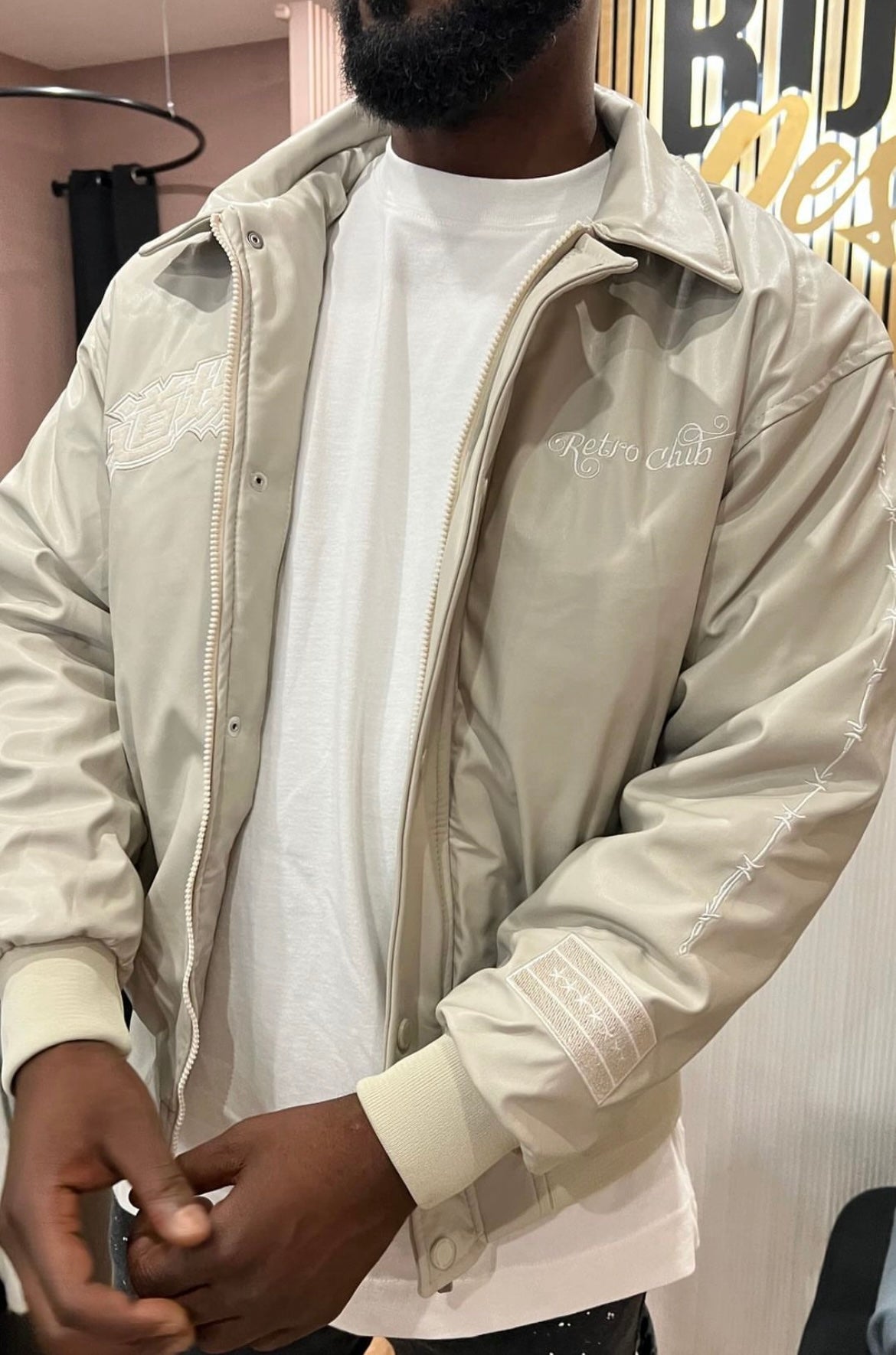 Blouson Rétro beige