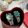 Coffret couple Argent Vert