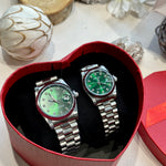 Coffret couple Argent Vert