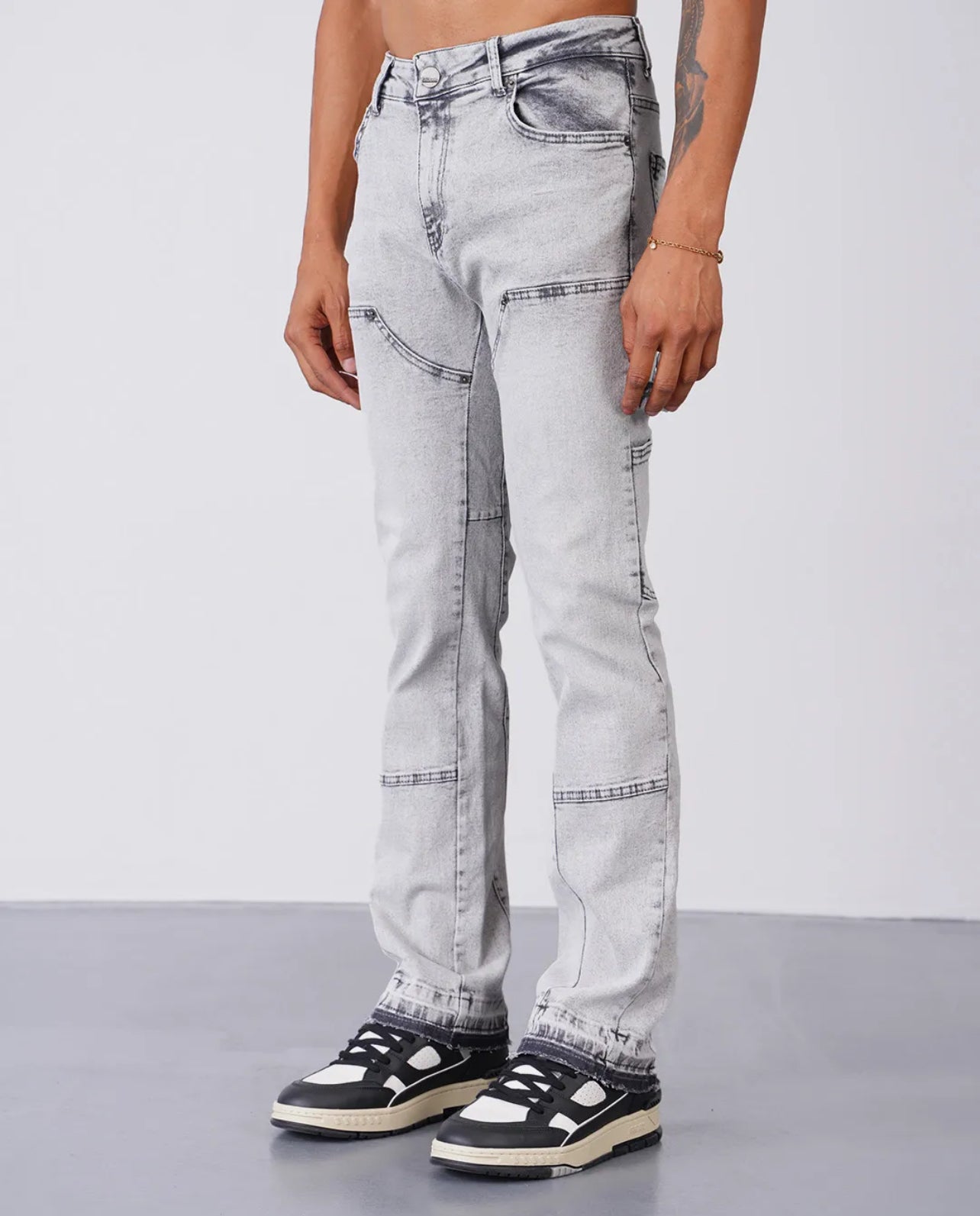 Jeans Flare gris clair