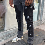 Jeans peinture noir