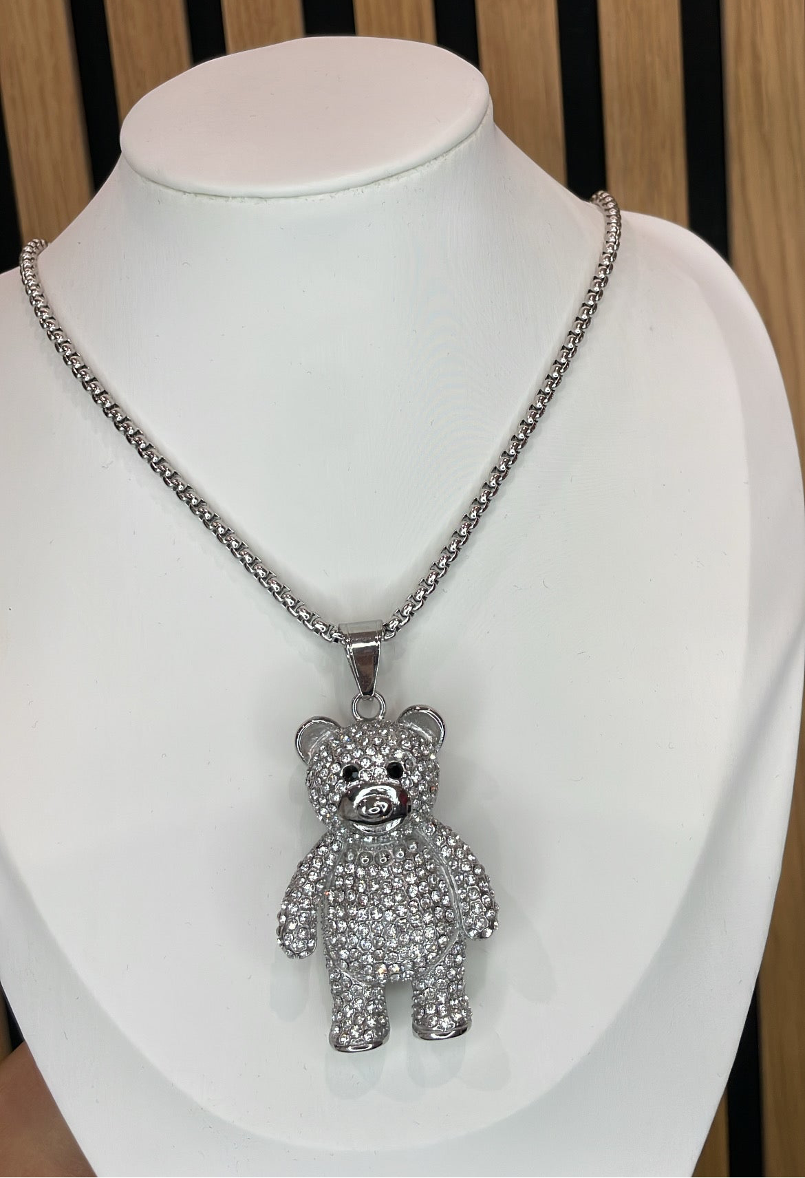 Collier Nounours argenté